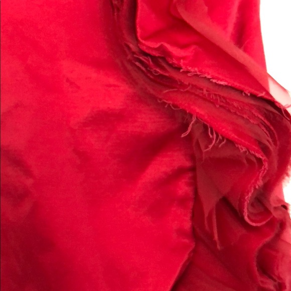 H&M size 4 red dress with raw edge detail - Picture 2 of 3